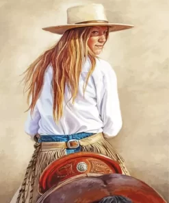 Blonde Cowgirl 5D Diamond Painting