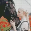 Blonde Girl And Horse 5D Diamond Painting