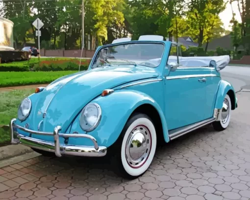 Blue Beetle Convertible 5D Diamond Painting