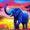 Blue Elephant 5D Diamond Painting