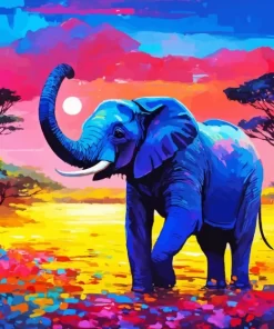 Blue Elephant 5D Diamond Painting