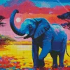 Blue Elephant 5D Diamond Painting