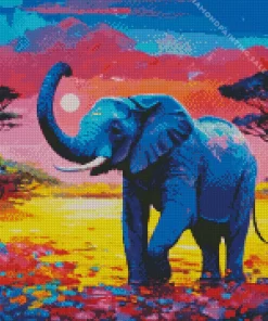 Blue Elephant 5D Diamond Painting