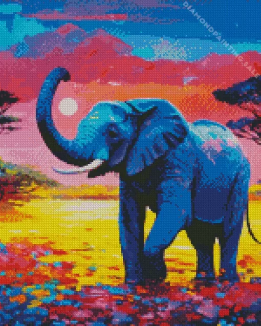 Blue Elephant 5D Diamond Painting