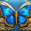 Blue Monarch butterfly 5D Diamond Painting