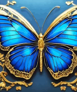 Blue Monarch butterfly 5D Diamond Painting