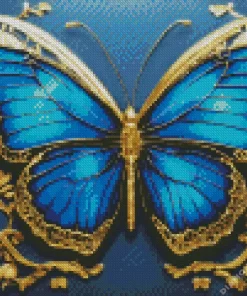 Blue Monarch butterfly 5D Diamond Painting