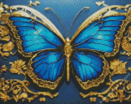 Blue Monarch butterfly 5D Diamond Painting