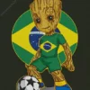 Brazil Groot Soccer 5D Diamond Painting