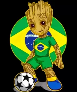 Brazil Groot Soccer 5D Diamond Painting