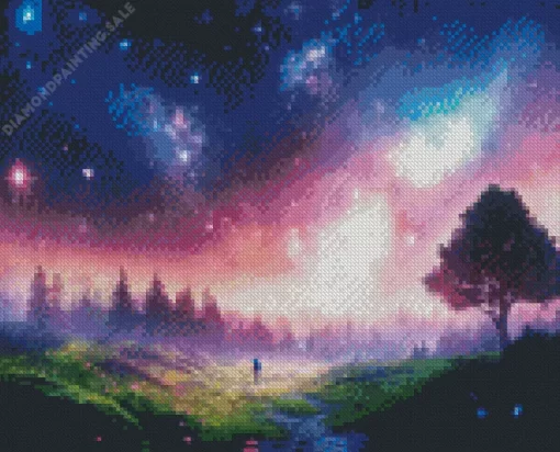 Cool Galaxy Landscape 5D Diamond Painting