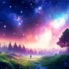 Cool Galaxy Landscape 5D Diamond Painting