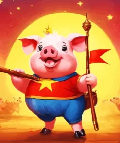 Cute Excited Pig 5D Diamond Painting