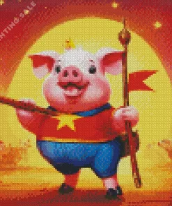 Cute Excited Pig 5D Diamond Painting