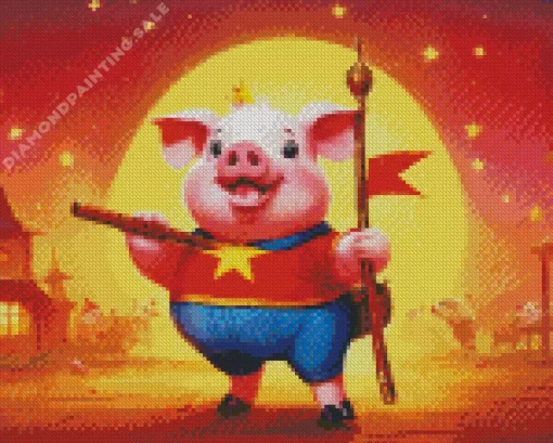 Cute Excited Pig 5D Diamond Painting