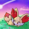 Cute Fennekin Pokemon 5D Diamond Painting