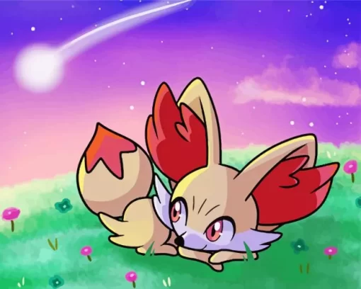 Cute Fennekin Pokemon 5D Diamond Painting