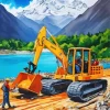 Excavator Art 5D Diamond Painting