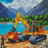 Excavator Art 5D Diamond Painting