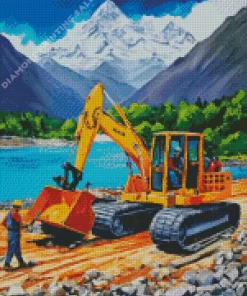 Excavator Art 5D Diamond Painting