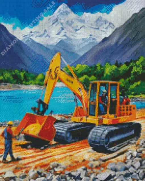 Excavator Art 5D Diamond Painting