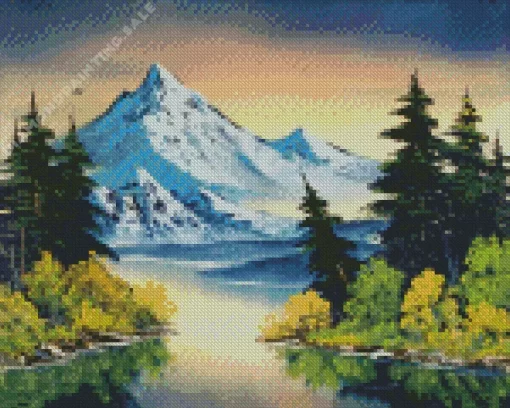 Grey Mountain Bob Ross 5D Diamond Painting