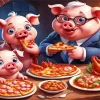 Pig Eating Pizza 5D Diamond Painting