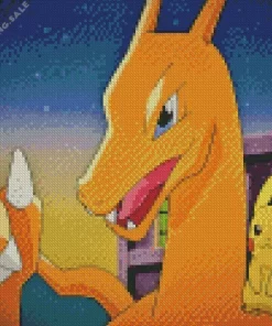 Pikachu And Charizard 5D Diamond Painting