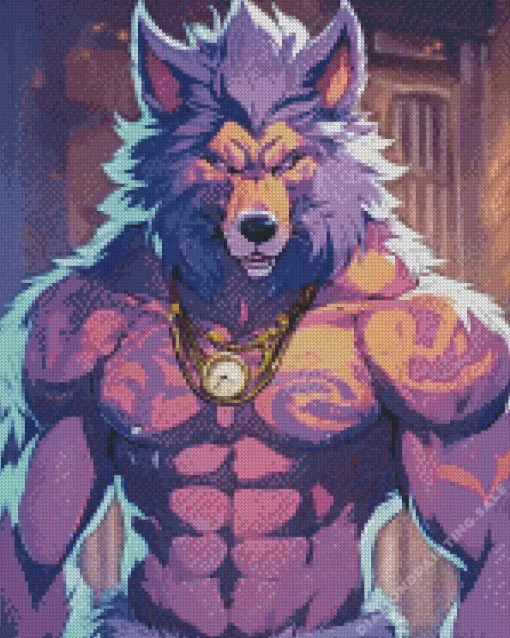 Purple Wolfman 5D Diamond Painting