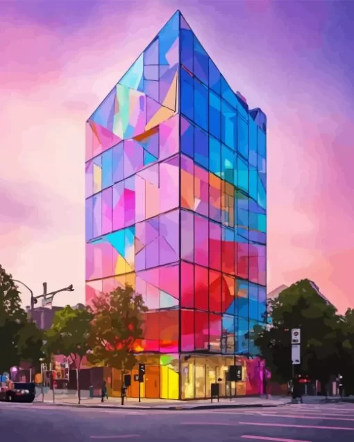 Rainbow House Building 5D Diamond Painting