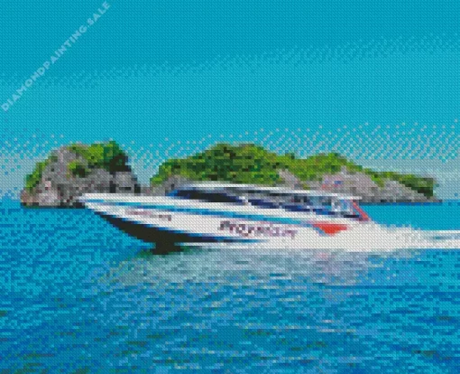 Speed Boat 5D Diamond Painting