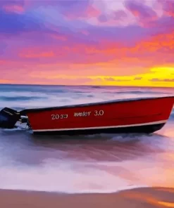 Sunset Boat 5D Diamond Painting