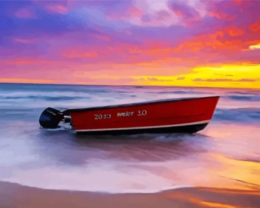 Sunset Boat 5D Diamond Painting