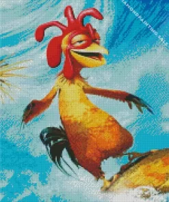 Surfing Chicken 5D Diamond Painting