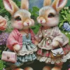 Cute Blonde Bunnies 5D Diamond Painting