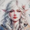 Female Blonde Elf 5D Diamond Painting