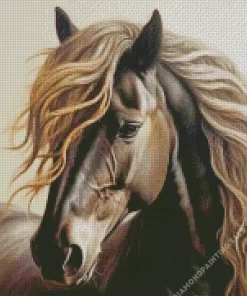 Grey Horse With Blond Hair 5D Diamond Painting