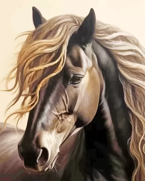 Grey Horse With Blond Hair 5D Diamond Painting