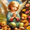 Little Blonde Angel Girl 5D Diamond Painting