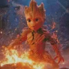 Cute Groot Fire 5D Diamond Painting