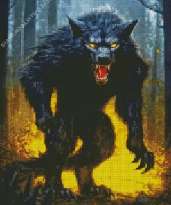 Evil Black Wolf 5D Diamond Painting