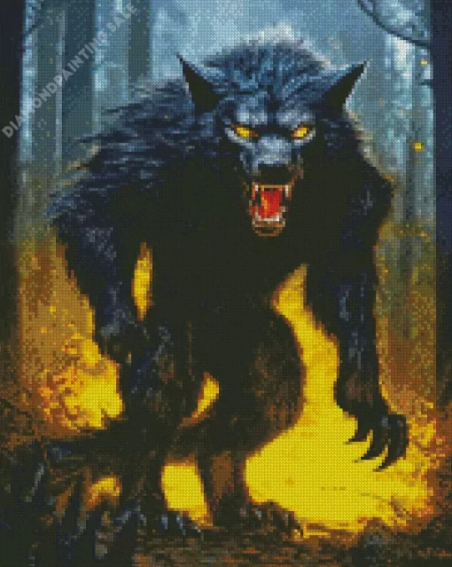 Evil Black Wolf 5D Diamond Painting