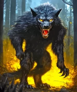 Evil Black Wolf 5D Diamond Painting