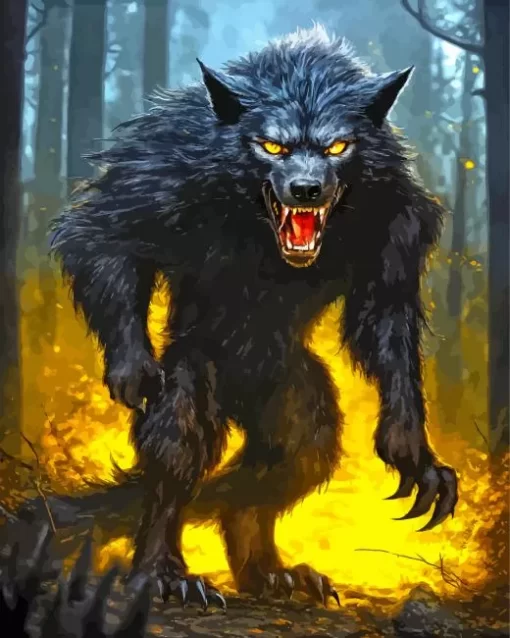 Evil Black Wolf 5D Diamond Painting