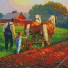 Farmer Plowing Art 5D Diamond Painting