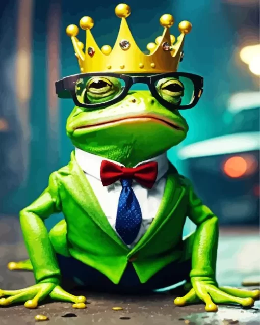 Frog With Glasses Art 5D Diamond Painting