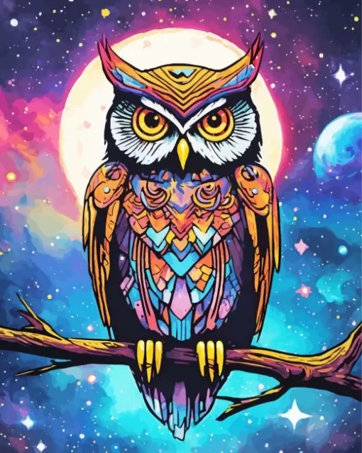 Galactic Owl 5D Diamond Painting