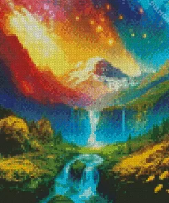 Galaxy Landscape Waterfall Art 5D Diamond Painting