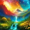 Galaxy Landscape Waterfall Art 5D Diamond Painting