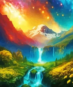 Galaxy Landscape Waterfall Art 5D Diamond Painting